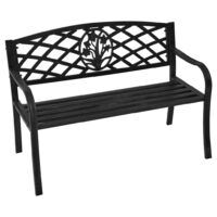 Lesli Living Ławka St. James, 114x59,5x80 cm, metal, czarna