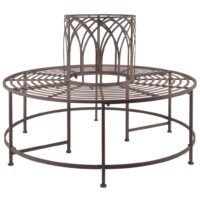 Esschert Design Ławka pod drzewo, metalowa