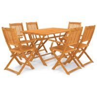7-cz. zestaw składanych mebli ogrodowych, lite drewno akacjowe