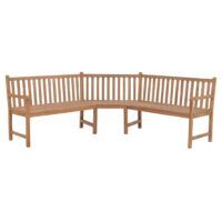 Ogrodowa ławka narożna, 202x202x90 cm, lite drewno tekowe