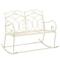 Ławka ogrodowa, 104 cm, żelazo, antyczna biel