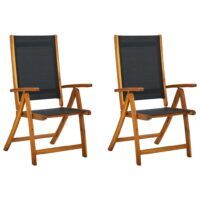 Składane krzesła ogrodowe, 2 szt., drewno akacjowe i textilene