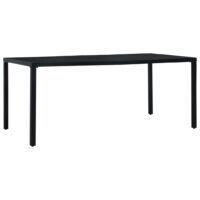 Stół ogrodowy, czarny, 180 x 83 x 72 cm, stalowy