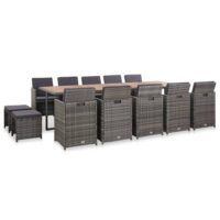 15-cz. zestaw mebli do ogrodu z poduszkami, rattan PE, antracyt