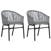 Krzesła ogrodowe, 2 szt., antracytowe, rattan PE