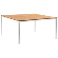 Stół ogrodowy, 150x150x75 cm, drewno tekowe i stal nierdzewna