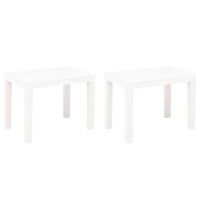 Ławki ogrodowe, 2 szt., białe, plastikowe