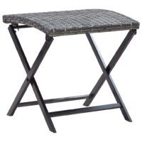Składany stołek, rattan PE, szary