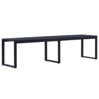 Ławka ogrodowa, 180 cm, płyta PS, czarna