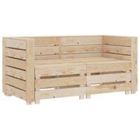 Ogrodowa sofa 2-osobowa z palet, drewniana
