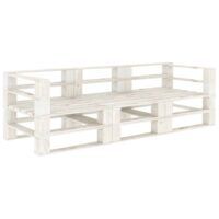 Ogrodowa sofa 3-osobowa z palet, drewniana, biała