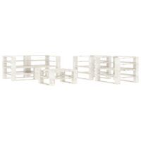 5-cz. zestaw wypoczynkowy do ogrodu z palet, drewniany, biały