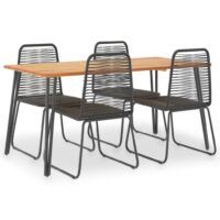 5-cz. zestaw mebli ogrodowych, drewno akacjowe i polirattan