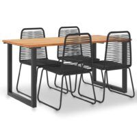 5-cz. zestaw mebli ogrodowych, drewno akacjowe i polirattan