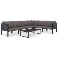 7-cz. zestaw wypoczynkowy do ogrodu, poduszki, rattan PE