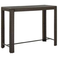 Ogrodowy stolik barowy, brązowy, 140,5x60,5x110,5 cm, rattan PE