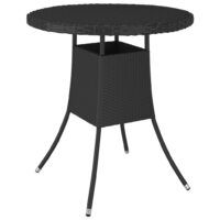 Stół ogrodowy, czarny, 70x70x73 cm, rattan PE