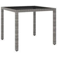 Stół ogrodowy, szary, 90x90x75 cm, rattan PE