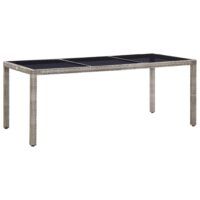 Stół ogrodowy, szary, 190x90x75 cm, polirattan