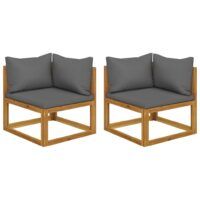 Moduły sofy narożnej z poduszkami, 2 szt., ciemnoszare