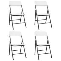 Składane krzesła ogrodowe, 4 szt., HDPE, białe