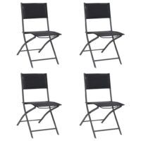 Składane krzesła ogrodowe, 4 szt., stal i textilene