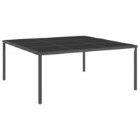 Stół jadalniany do ogrodu, antracyt, 170x170x72 cm, stal/ szkło