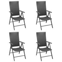 Krzesła ogrodowe, 4 szt., polirattan, czarne