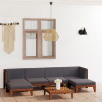 7-cz. zestaw wypoczynkowy do ogrodu, z poduszkami, akacjowy