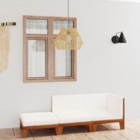 3-cz. zestaw wypoczynkowy do ogrodu, poduszki, drewno akacjowe