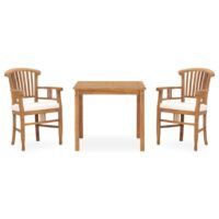 3-cz. zestaw mebli ogrodowych z poduszkami, lite drewno tekowe