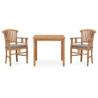 3-cz. zestaw mebli ogrodowych z poduszkami, lite drewno tekowe