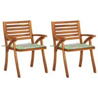 Krzesła ogrodowe z poduszkami, 2 szt., lite drewno akacjowe