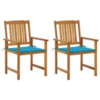 Krzesła ogrodowe z poduszkami, 2 szt., drewno akacjowe