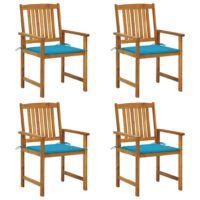 Krzesła ogrodowe z poduszkami, 4 szt., lite drewno akacjowe