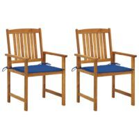 Krzesła ogrodowe z poduszkami, 2 szt., drewno akacjowe