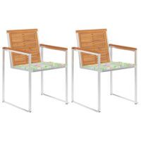 Krzesła ogrodowe z poduszkami, 2 szt., drewno akacjowe i stal