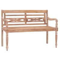 Ławka Batavia, 120 cm, bielone, lite drewno tekowe