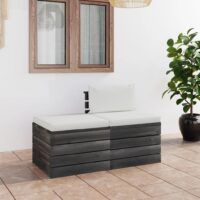 2-cz. zestaw mebli z palet do ogrodu, z poduszkami, sosna