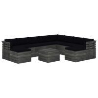 11-cz. zestaw wypoczynkowy z palet, z poduszkami, lita sosna