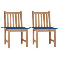 Krzesła ogrodowe z poduszkami, 2 szt., lite drewno tekowe