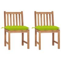 Krzesła ogrodowe z poduszkami, 2 szt., lite drewno tekowe