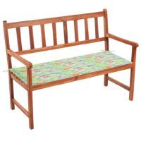 Ławka ogrodowa z poduszką, 120 cm, lite drewno akacjowe