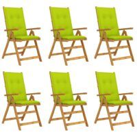 Składane krzesła ogrodowe z poduszkami, 6 szt., drewno akacjowe