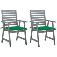 Krzesła ogrodowe z poduszkami, 2 szt., lite drewno akacjowe