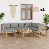 8-cz. zestaw mebli ogrodowych z poduszkami, impregnowana sosna