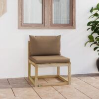 Ogrodowa sofa środkowa z poduszkami, impregnowana sosna