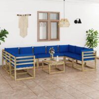 10-cz. zestaw wypoczynkowy do ogrodu, z poduszkami, drewniany