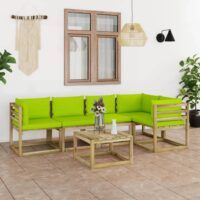 6-cz. zestaw wypoczynkowy do ogrodu, z poduszkami, drewniany