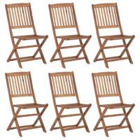 Składane krzesła ogrodowe, 6 szt., lite drewno akacjowe